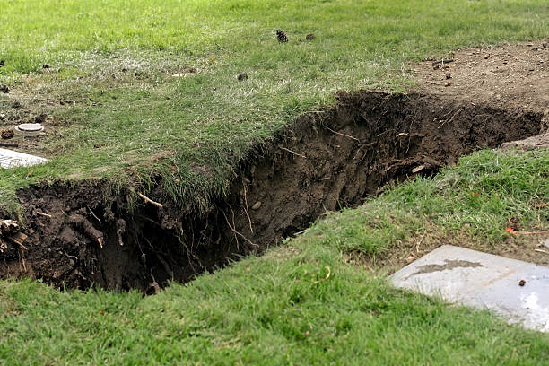 Image of an empty grave site