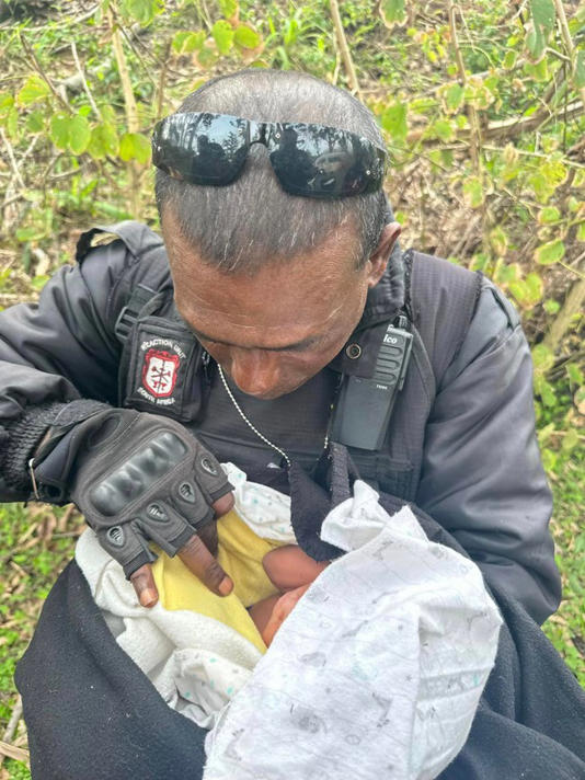 Newborn baby found dumped alongside busy road