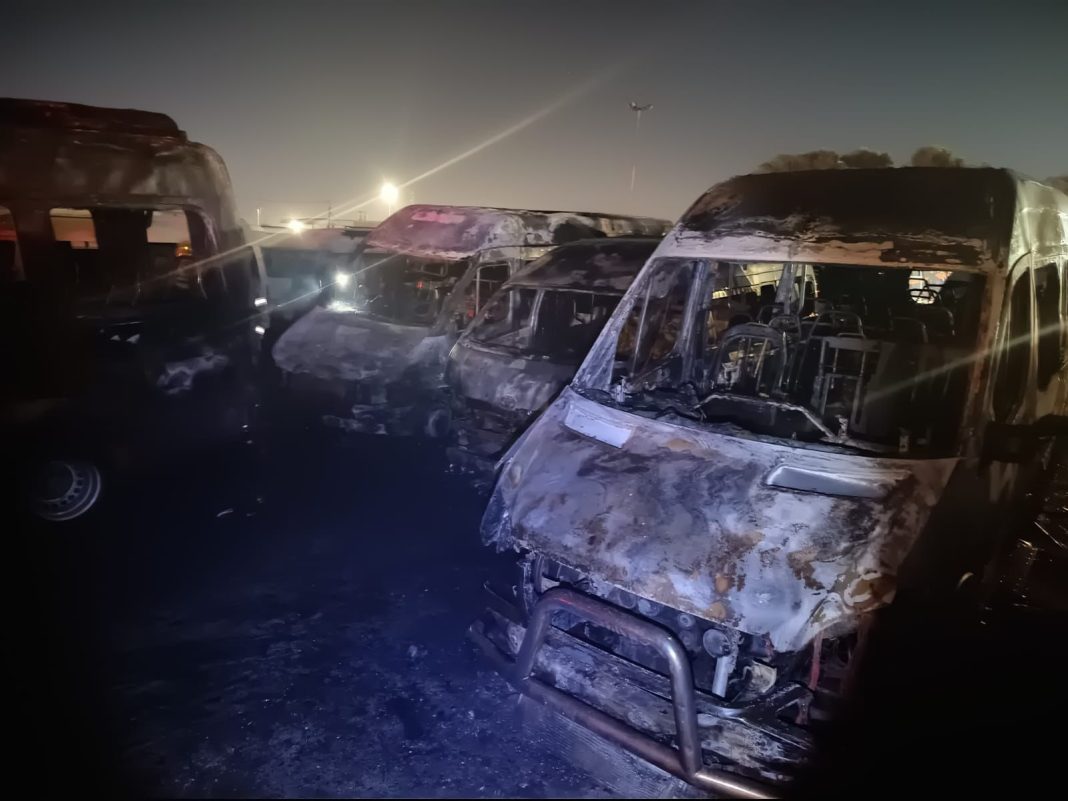 Nine taxis destroyed in early morning fire at Nyanga taxi rank